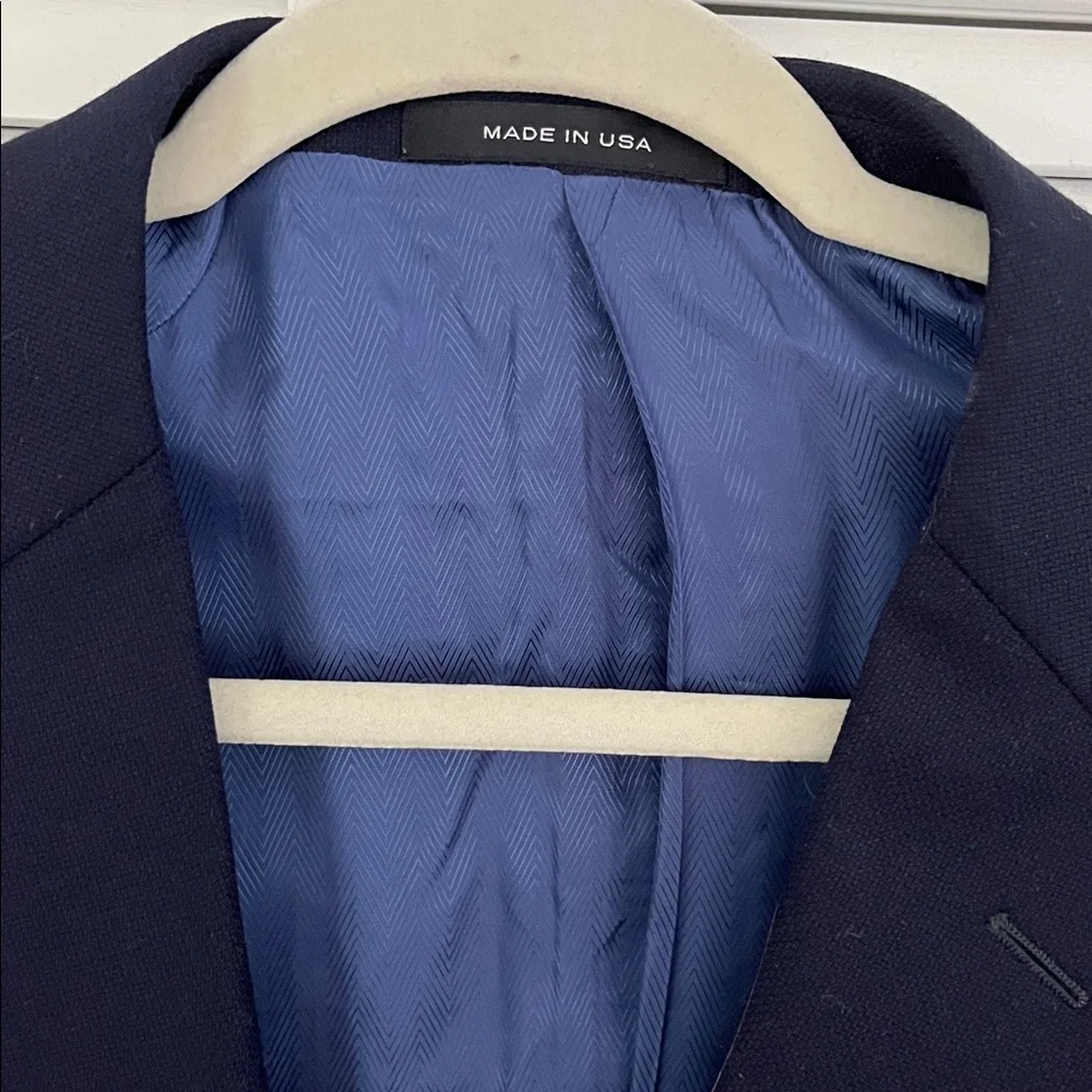 Loro PIana & Co Italy for Saks Fifth Avenue Navy Wool Blazer made in USA